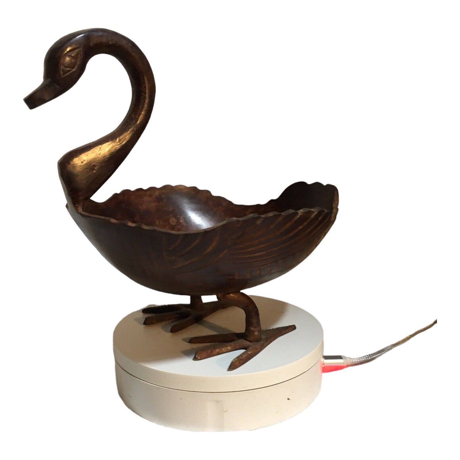 Solid Brass Swan Planter Bowl Farm Decor Made In India