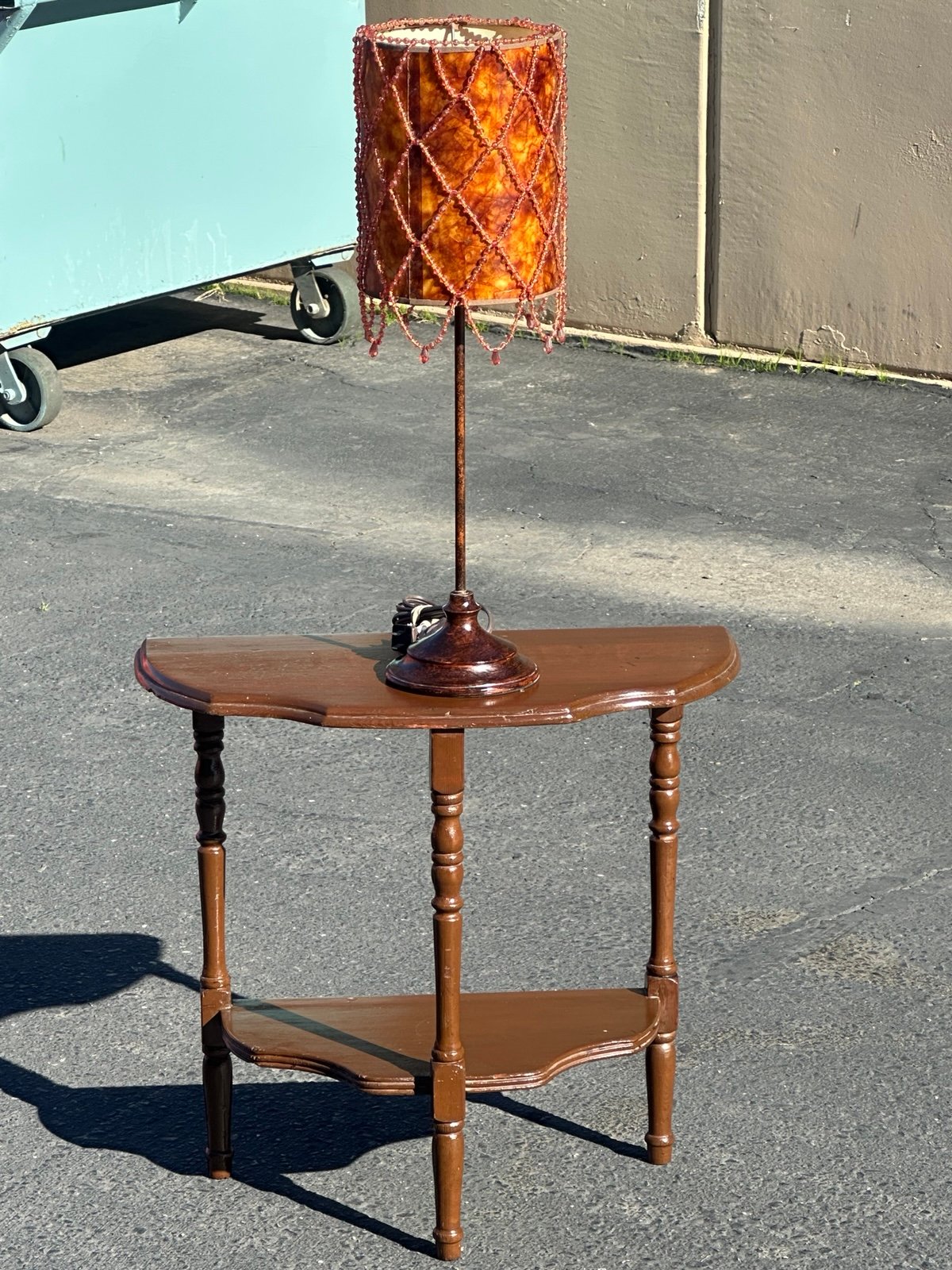 1/2 side table and lamp