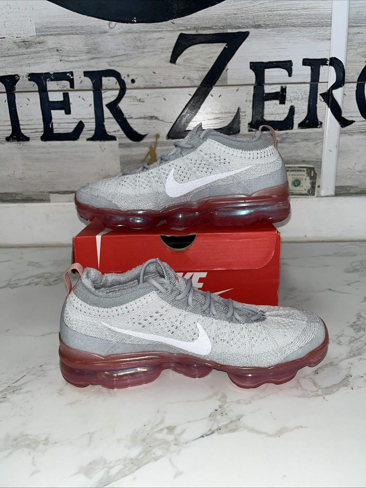 Size 7.5 - Nike Air VaporMax 2023 Flyknit Photon Dust Red Stardust W