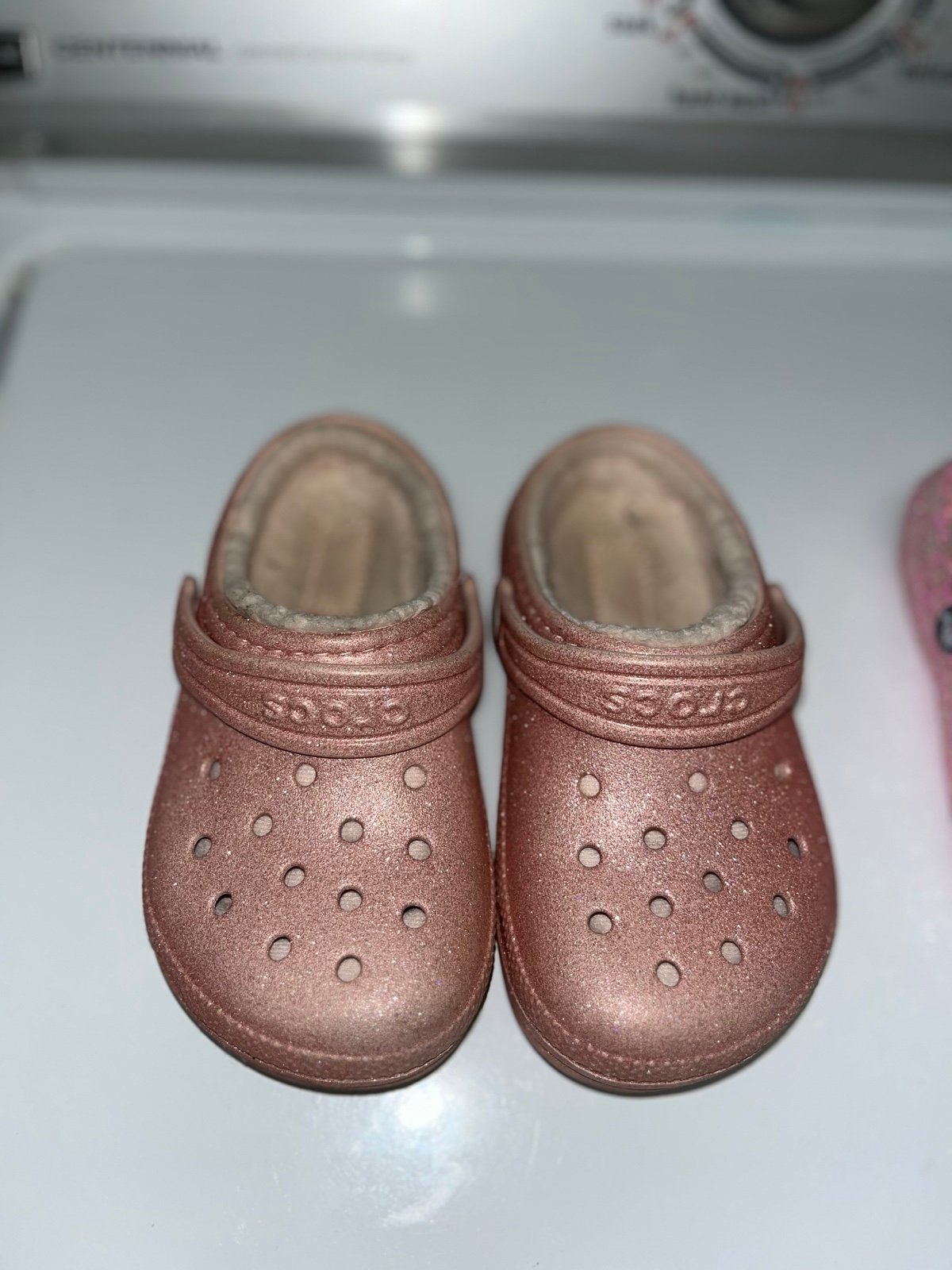 Toddler glitter crocs size 10