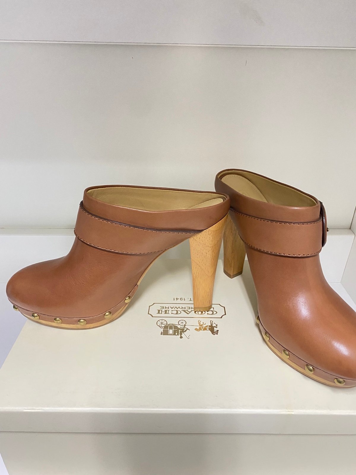 Coach leather mules