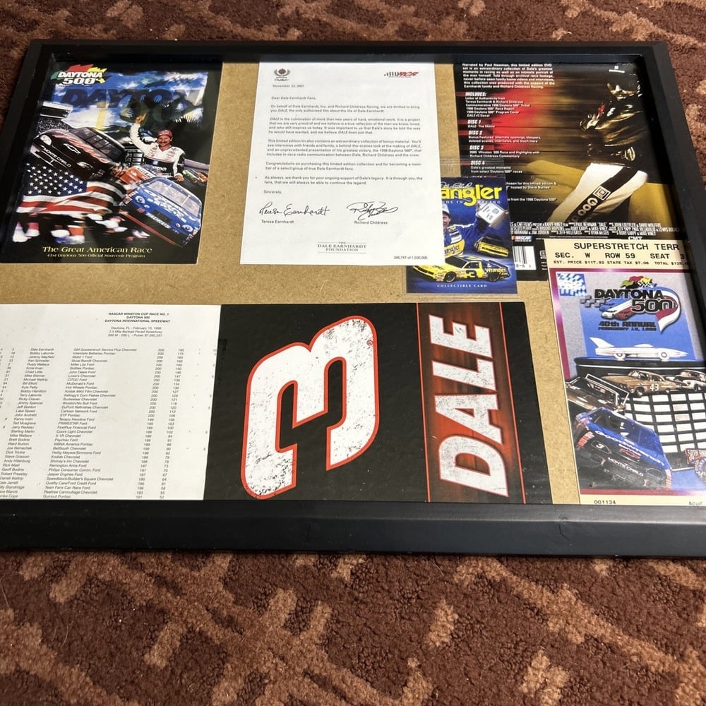 Dale Earnhardt Memorabilia Wall Hanging: Does Not Include Program Or Film