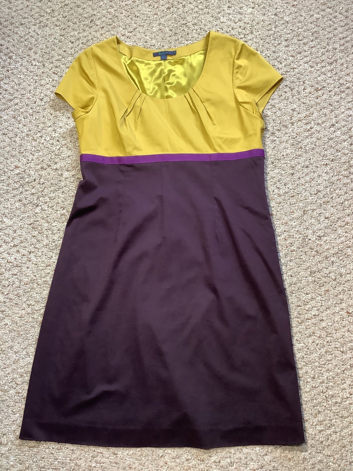 fast shipping to you Boden Color Block Dress Gold Purple UK 16R (US Large) Women fast shipping to you Boden Color Block Dress Gold Purple UK 16R (US Large) Women