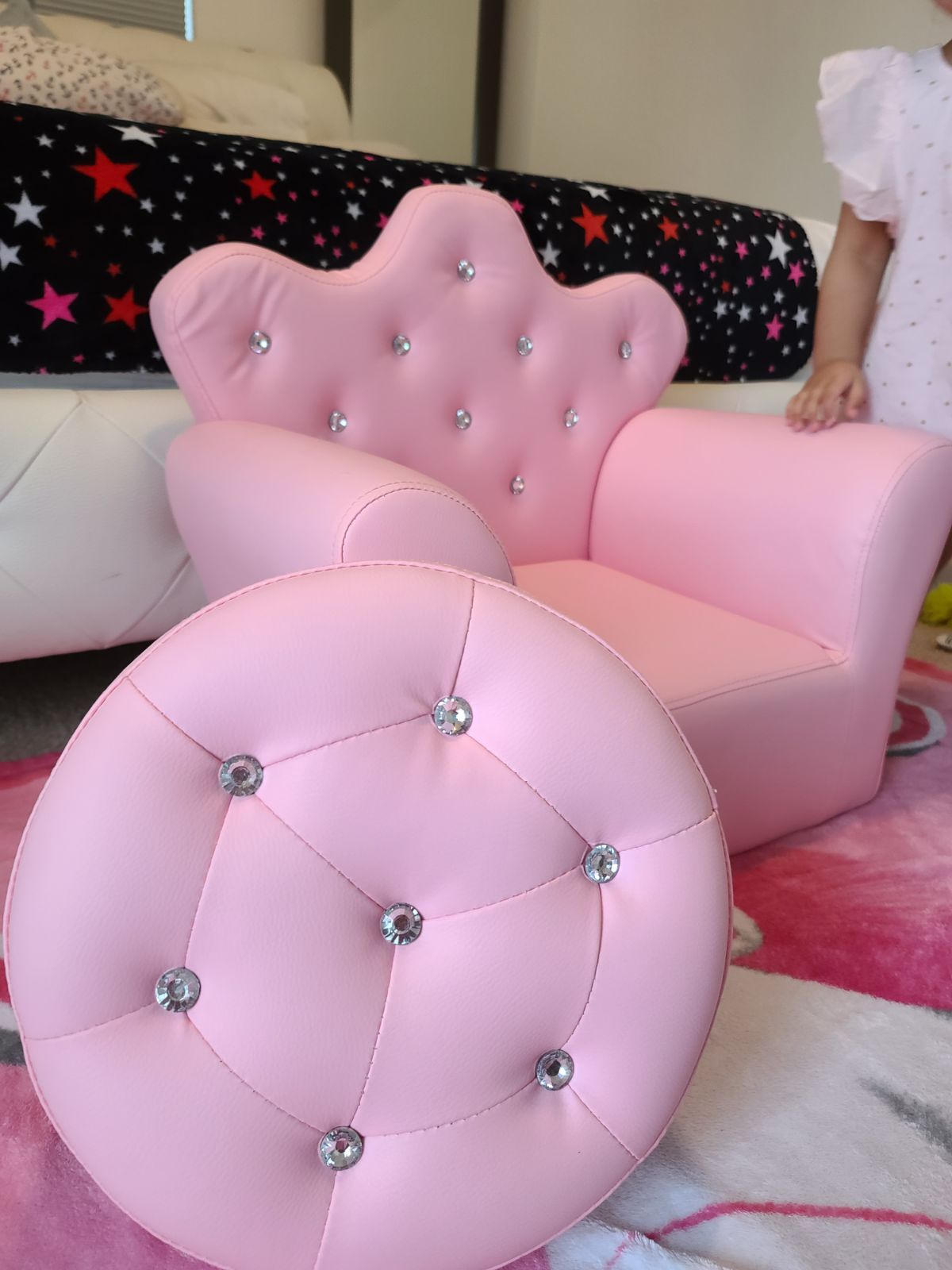 Royal princess kids chair and ottoman