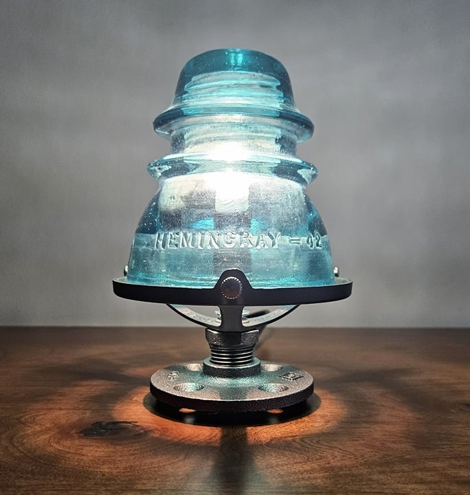 Glass Insulator Lamp. Insulator Light. Steampunk Lamp. Nightlight.
