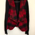 Michael Kors Red and Black Plaid Women's Sweater Jacket
