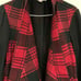 Michael Kors Red and Black Plaid Women's Sweater Jacket