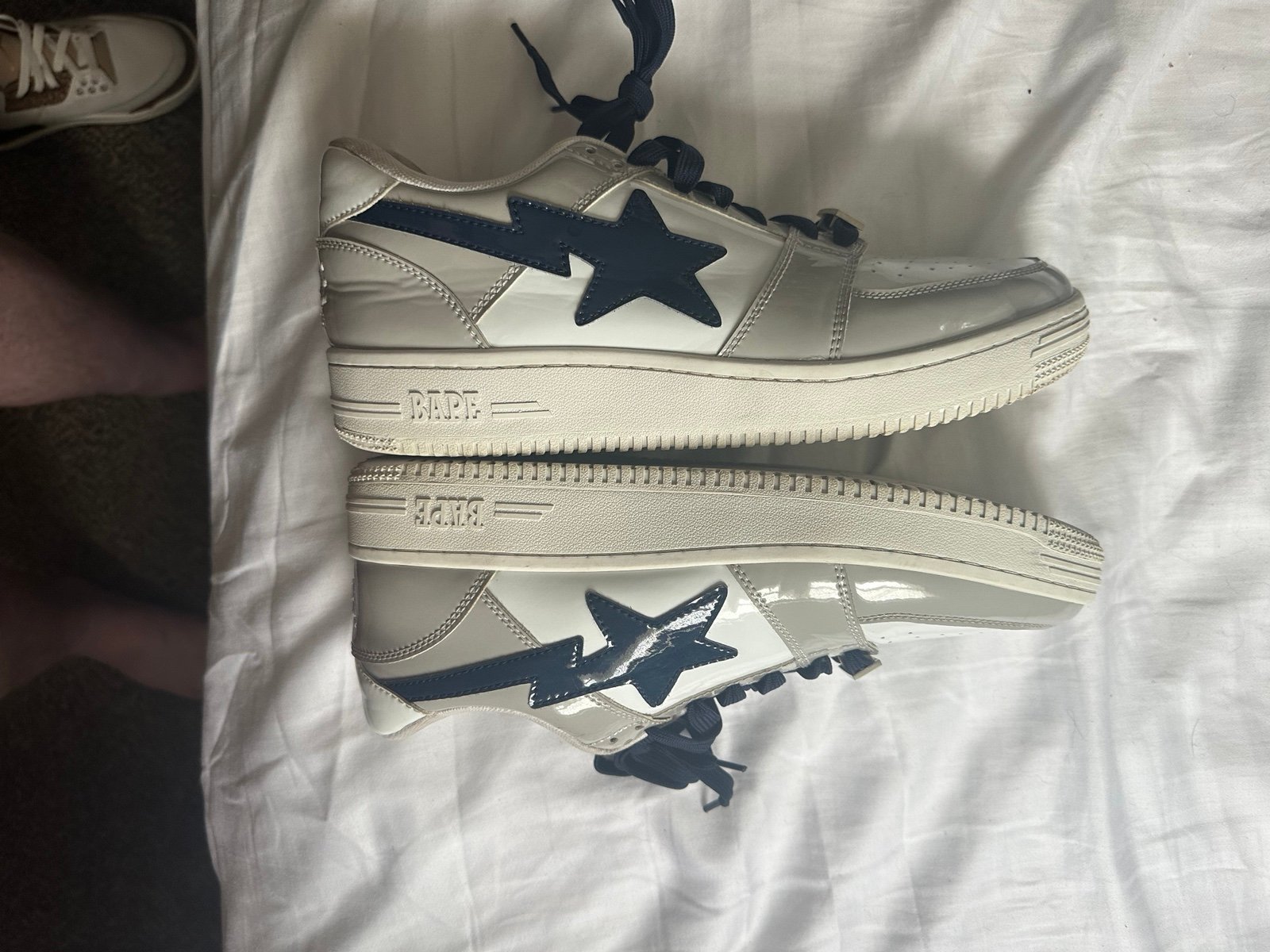 A Bathing Ape Bape Sta Low White and Grey Men’s Size 11 US