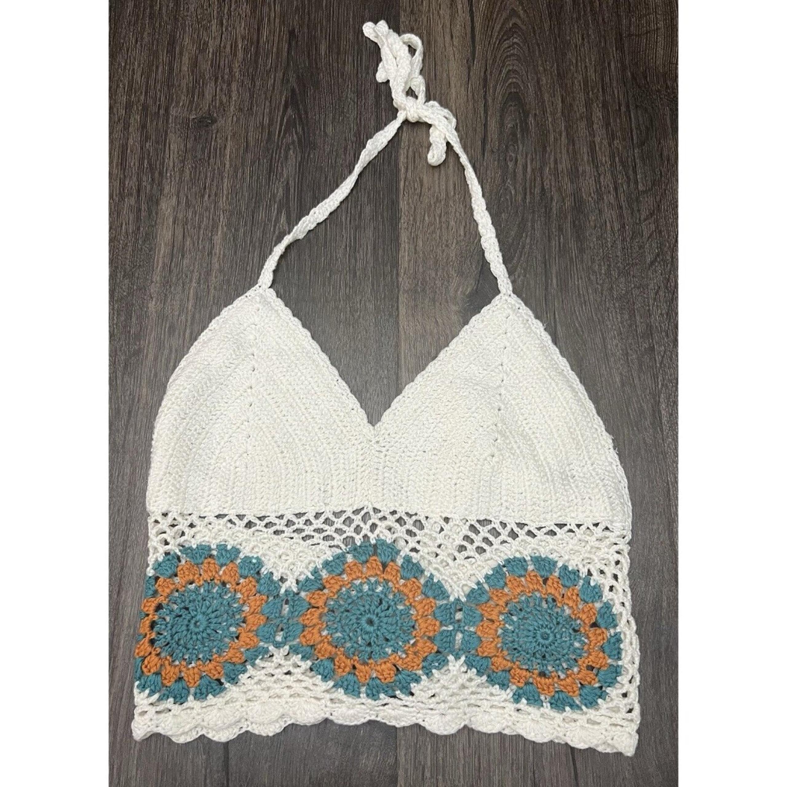 LA Hearts Boho Crochet White Women’s Size Xs/S Festival Cottage Halter Top