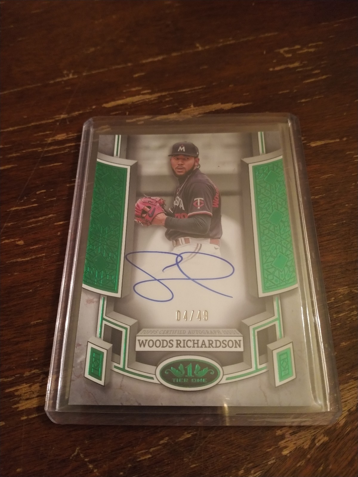 2024 Topps Tier One Woods Richardson green foil auto