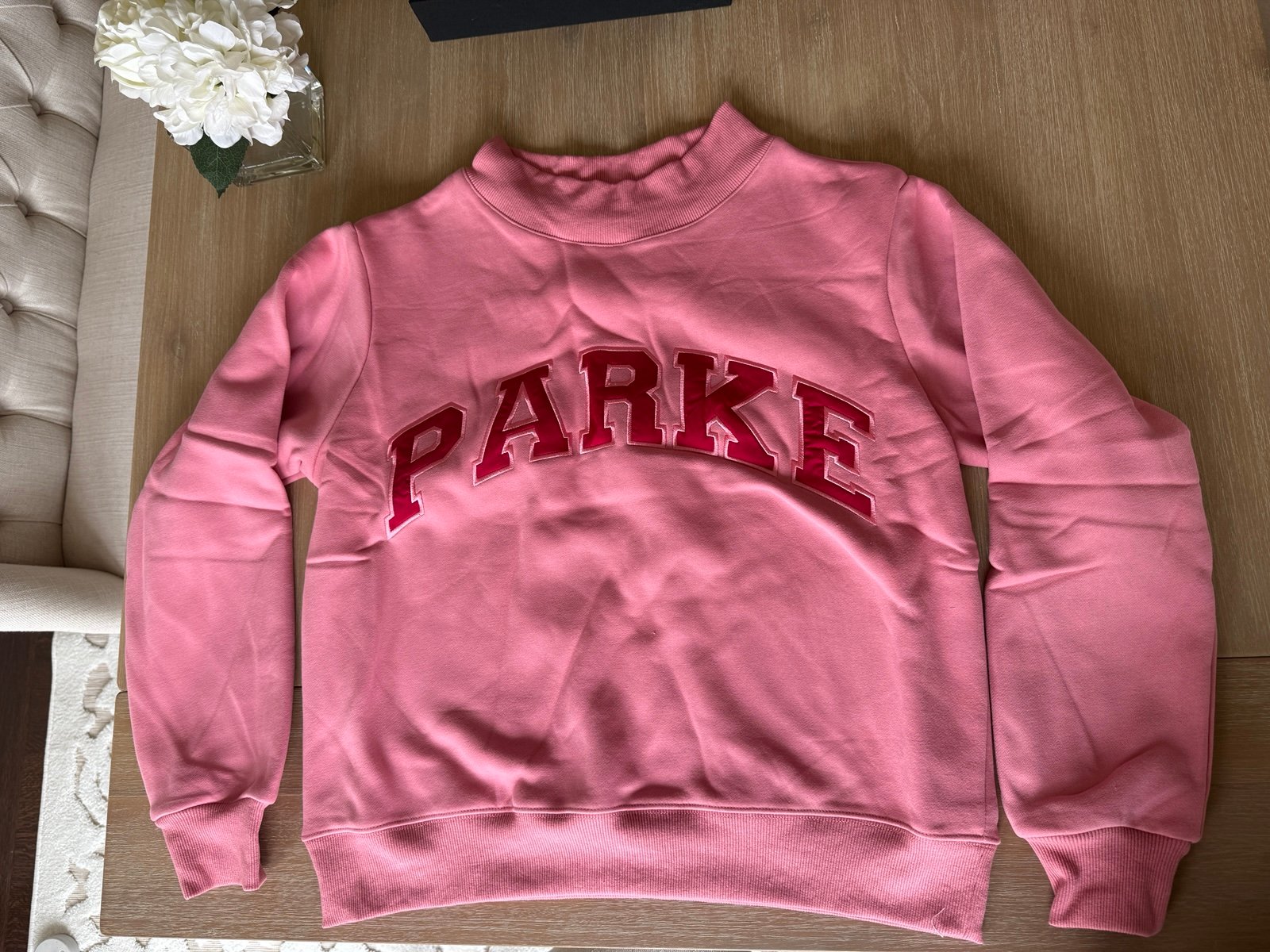 PARKE Valentines Day Varsity Mockneck Lover Size S/M