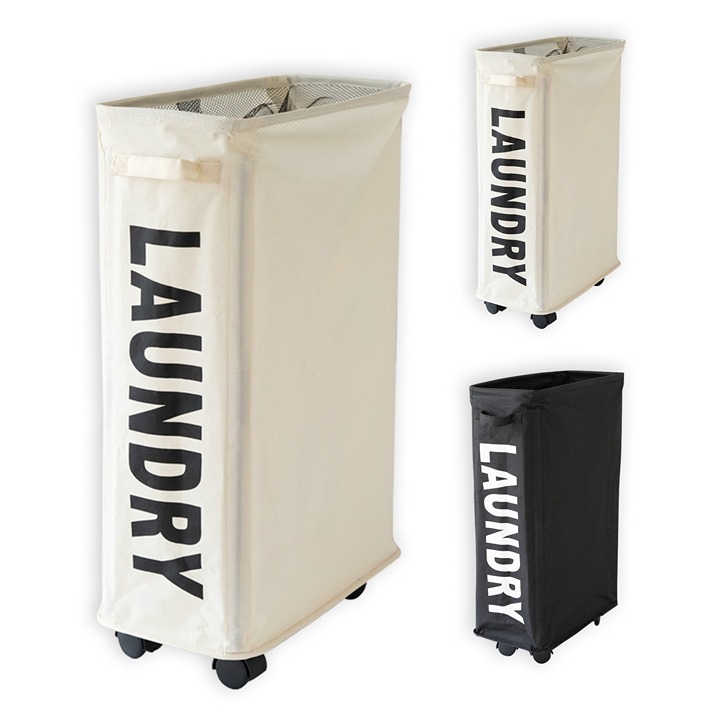 Rolling Laundry Basket with Wheels，Collapsible Clothes Hamper-ADWAD144