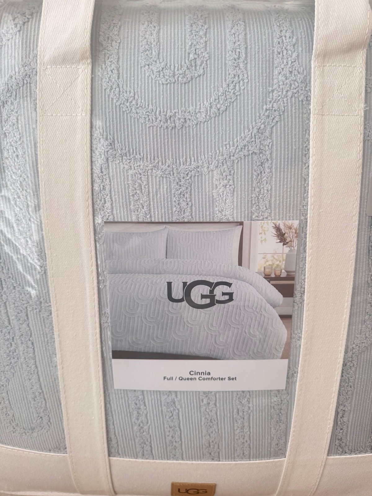 UGG Cinna “Light Ice” Blue QUEEN Comforter Set NEW