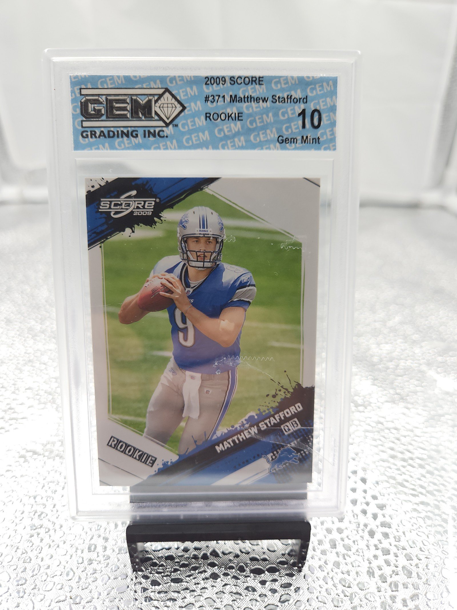 2009 SCORE MATTHEW STAFFORD ROOKIE CARD #371 GEM-10
