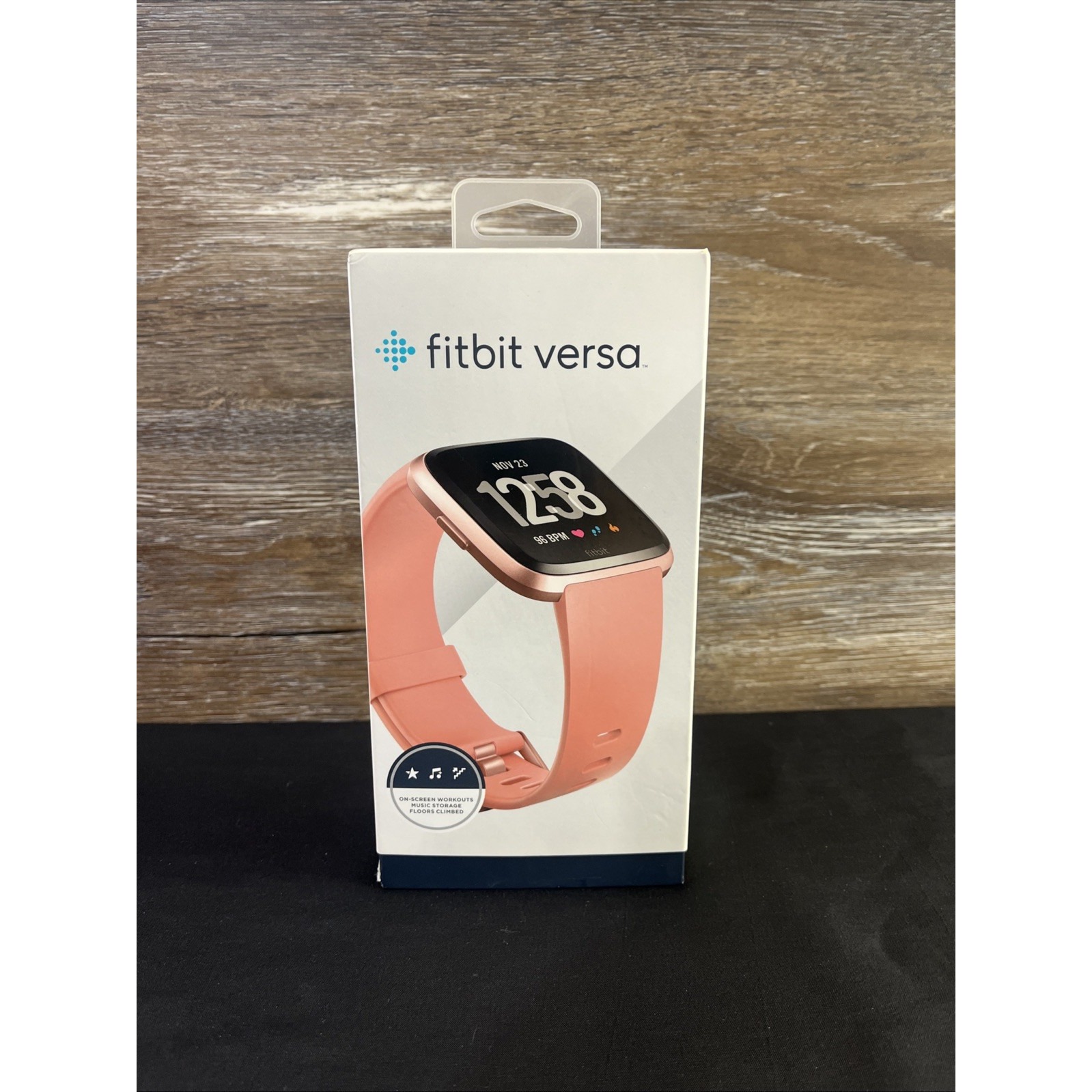 Fitbit Versa Original. Rose Gold Peach & Black Strap For Parts See Description