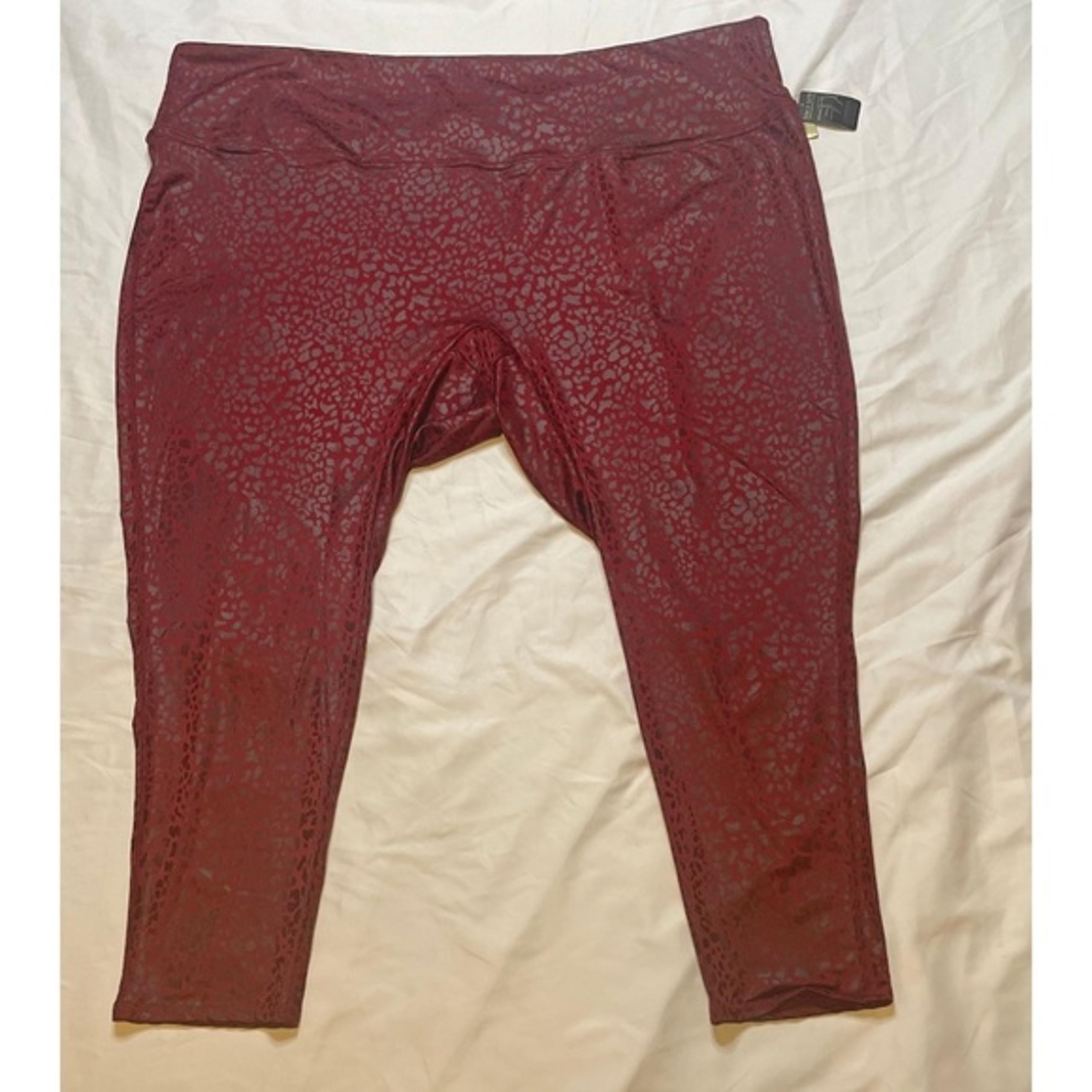 NWT DG2 Diane Gilman Slim & Sleek Knit Red Leopard Print Legging Plus Size 5X