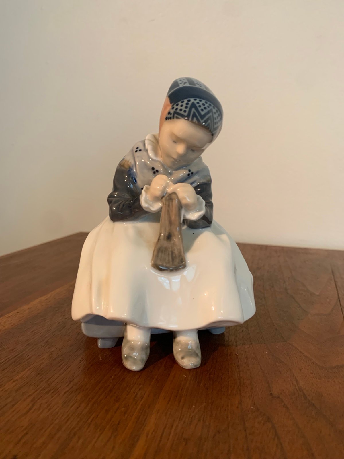 Royal Copenhagen Figurine Amager Girl Knitting
