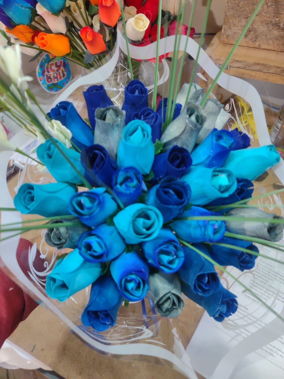 3 dozen blues and gray