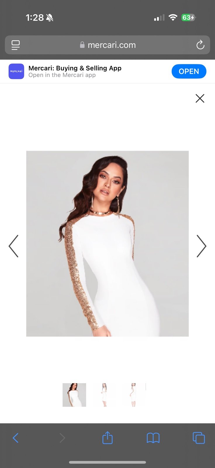 White and gold sequin dress