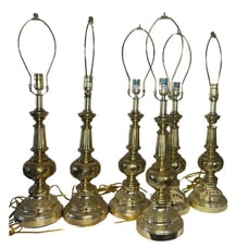 Vintage Mid-Century c. 1960s Keeder Brass Stiffel Table Lamps