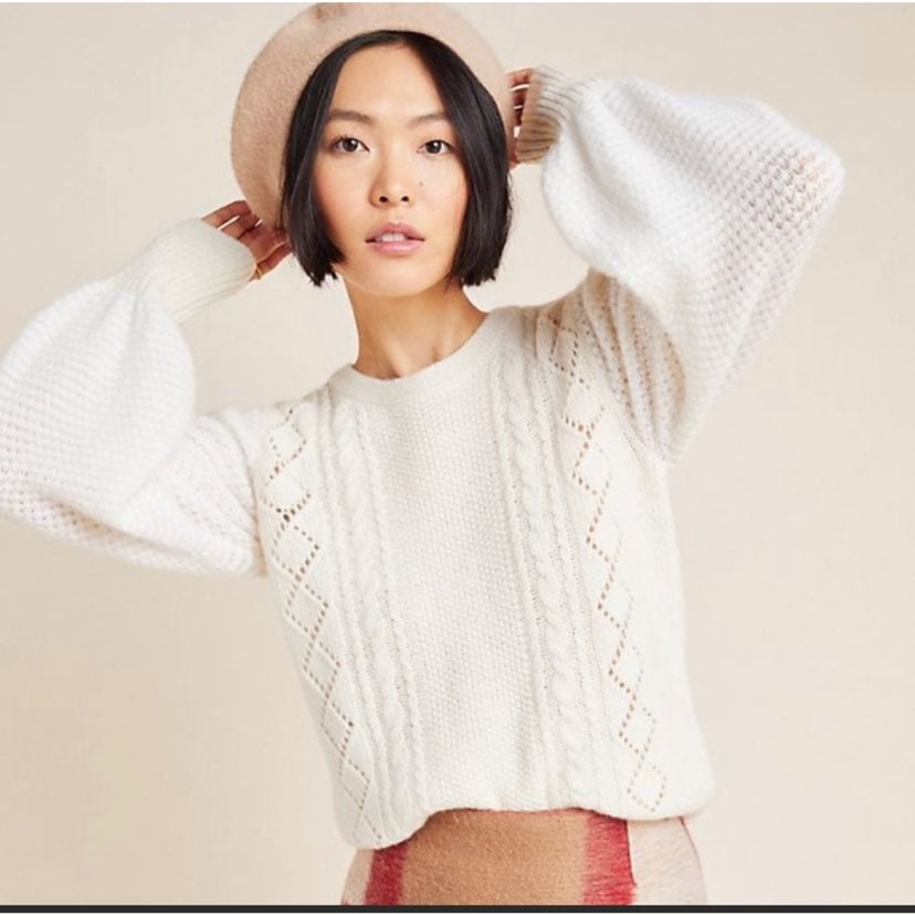 Elizabeth Pointelle Wool Sweater
