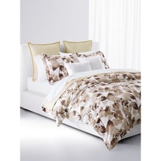 LAUREN RALPH LAUREN Corrine Tonal Leaf 3P KING COMFORTER SET FLAX CHOCOLATE