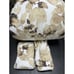 LAUREN RALPH LAUREN Corrine Tonal Leaf 3P KING COMFORTER SET FLAX CHOCOLATE