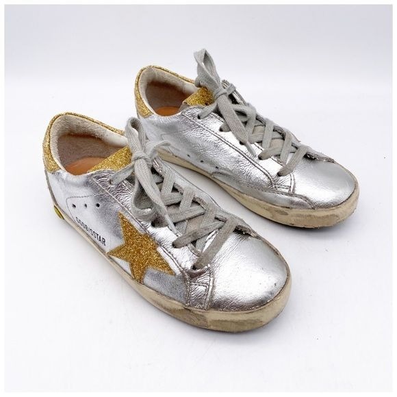 Golden Goose Silver & Gold Sneakers Size 30