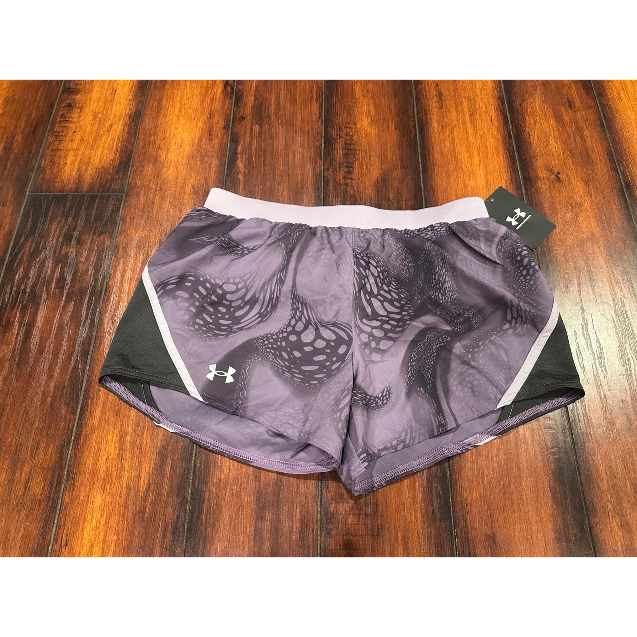 Under Armour Fly By 2.0 Running Shorts HeatGear Athletic Purple Print SMALL S12