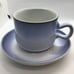 Denby Langley Biarritz Blue Stoneware Flat Cup & Saucer Set England Discontinued