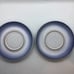 Denby Langley Biarritz Blue Stoneware Flat Cup & Saucer Set England Discontinued