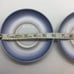 Denby Langley Biarritz Blue Stoneware Flat Cup & Saucer Set England Discontinued