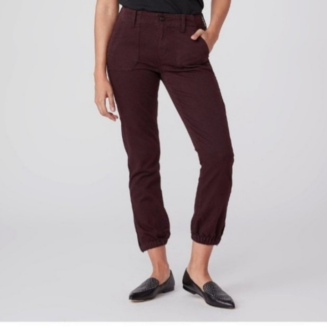 NWT PAIGE 'Maisley' Jogger - Vintage Black Cherry, Size 23