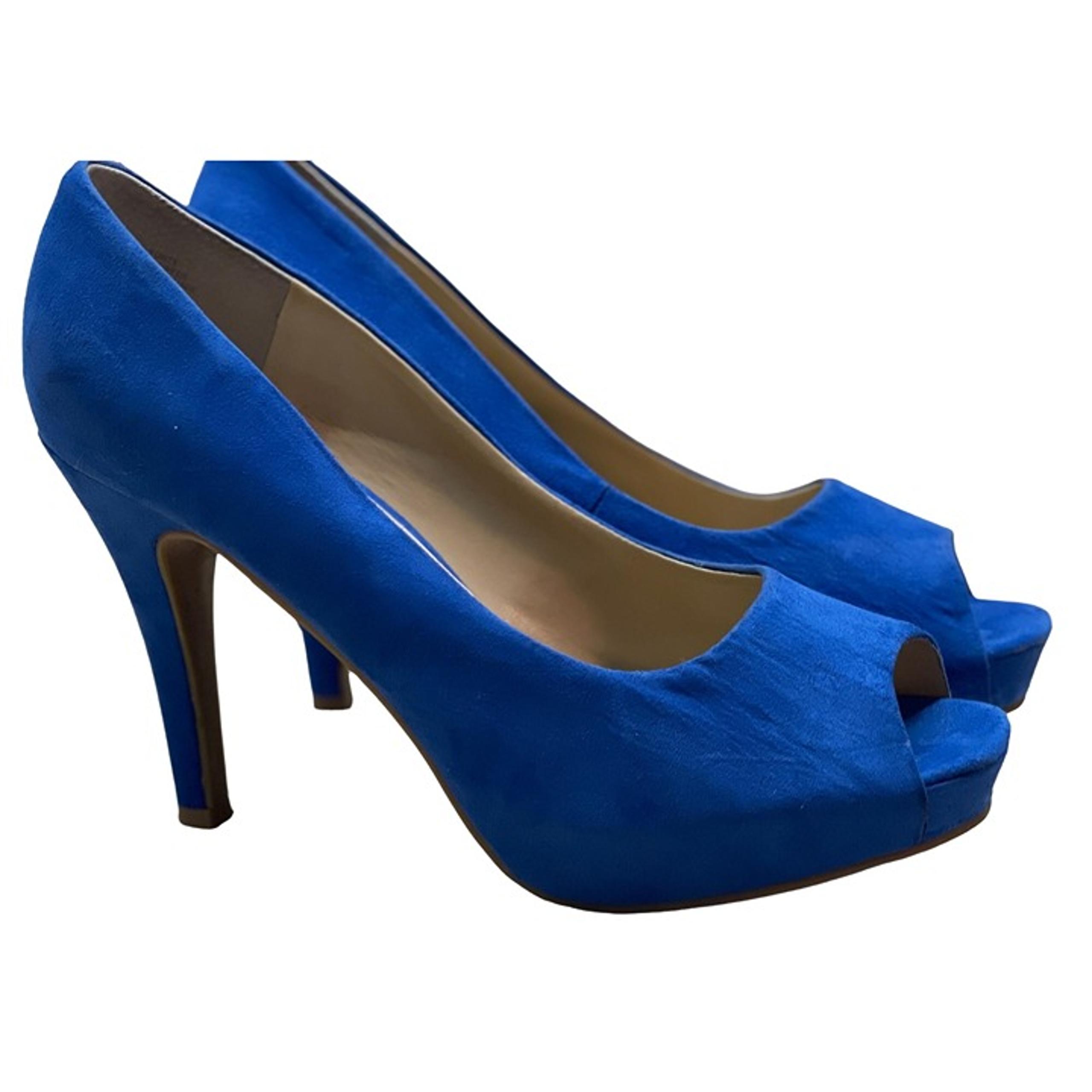 Nine & Co Peep Toe Cobalt blue High Heels Slip-On Pumps Womens Shoes 8 1/2 8.5 M