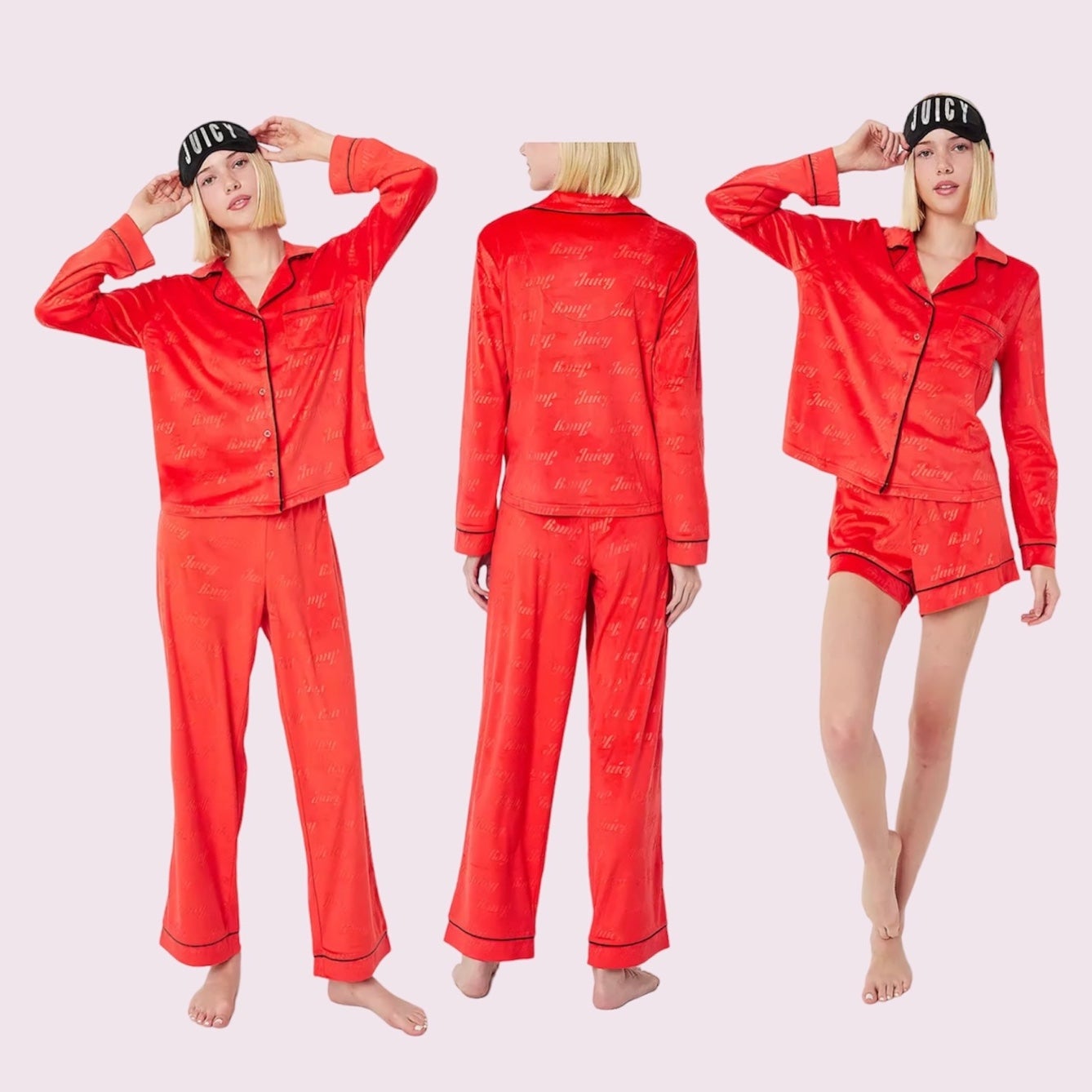 Juicy Couture Red 4PC Pajama Set
