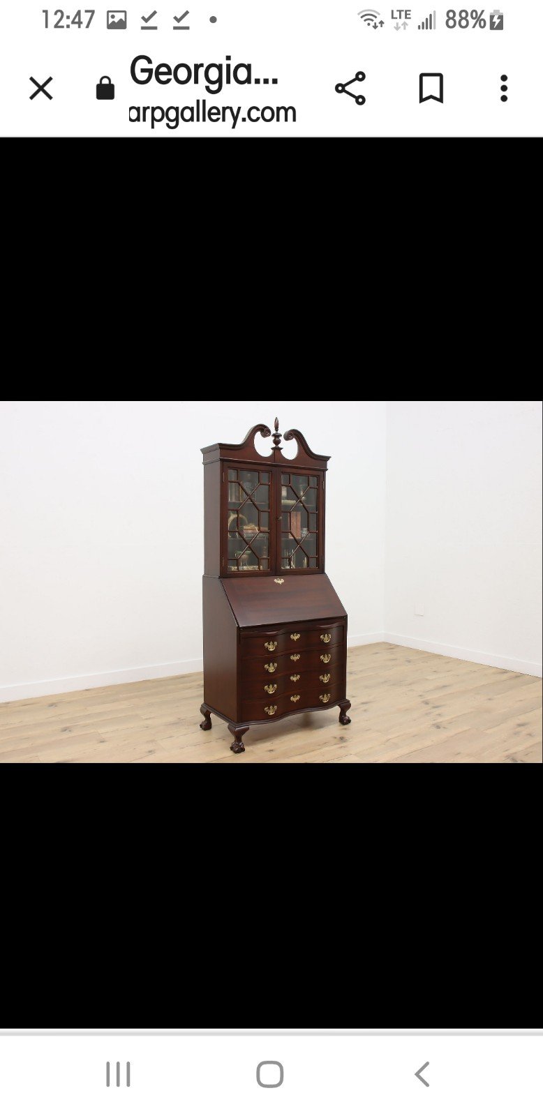 Vintage secretary hutch