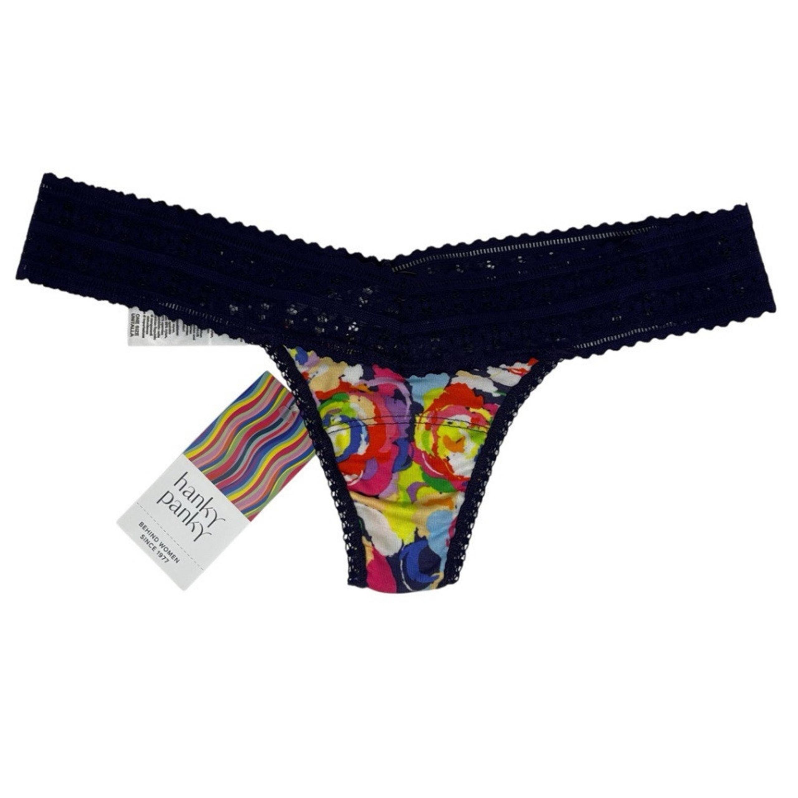 Hanky Panky Dream DreamEase Thong Panty One Size Printed Low Rise NEW