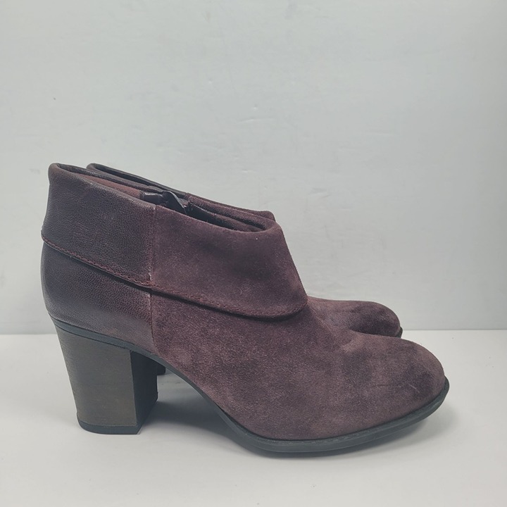 Clarks Enfield Canal Purple Plum Suede Ankle Boots US Size 5.5M