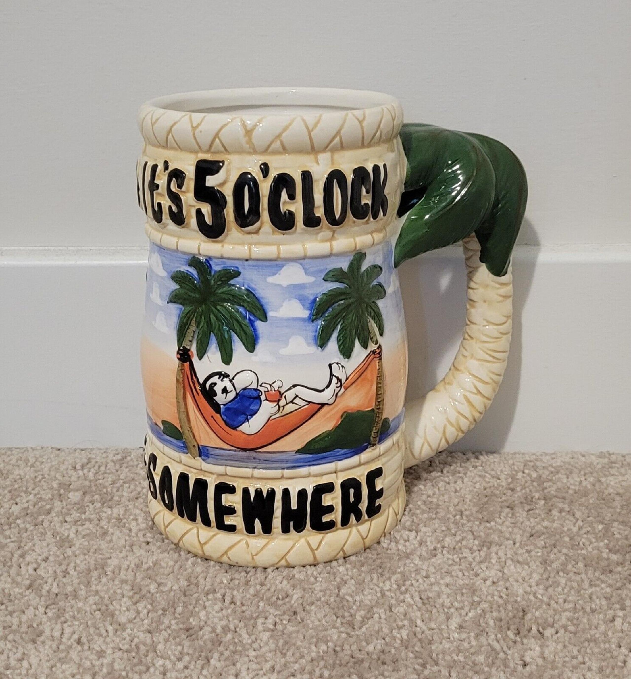 Big Dogs Its 5 0'clock Somewhere Palm Tree Beach Mug