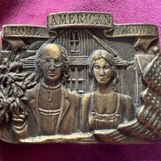 1970s American Gothic pot belt buckle