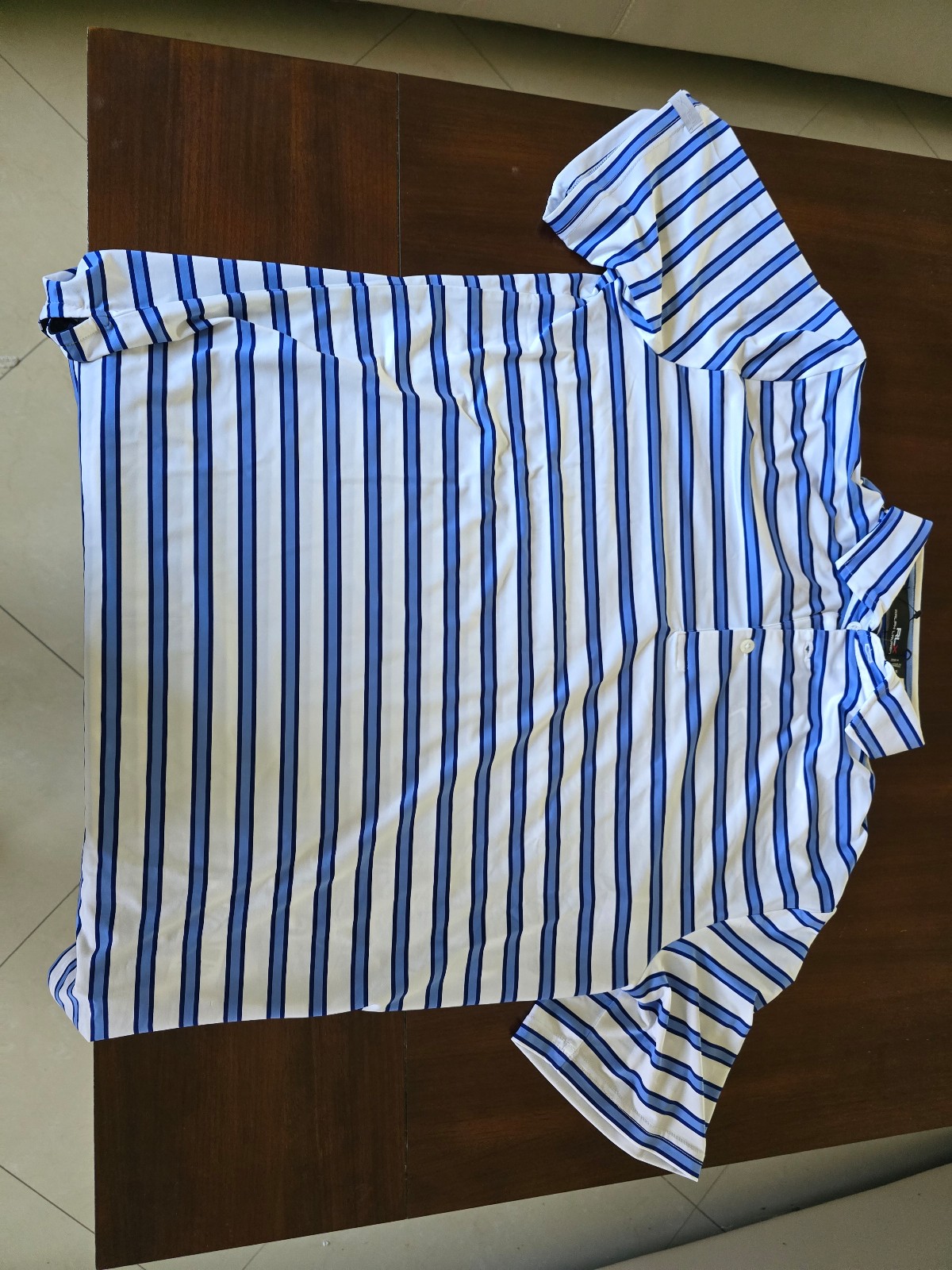 RLX Ralph Lauren Blue White Striped Golf Polo Brand New Mens Size Medium