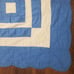 Vtg Handmade Cotton Quilt Hand Quilted Square In A Square Blocks & Emb Daisy's