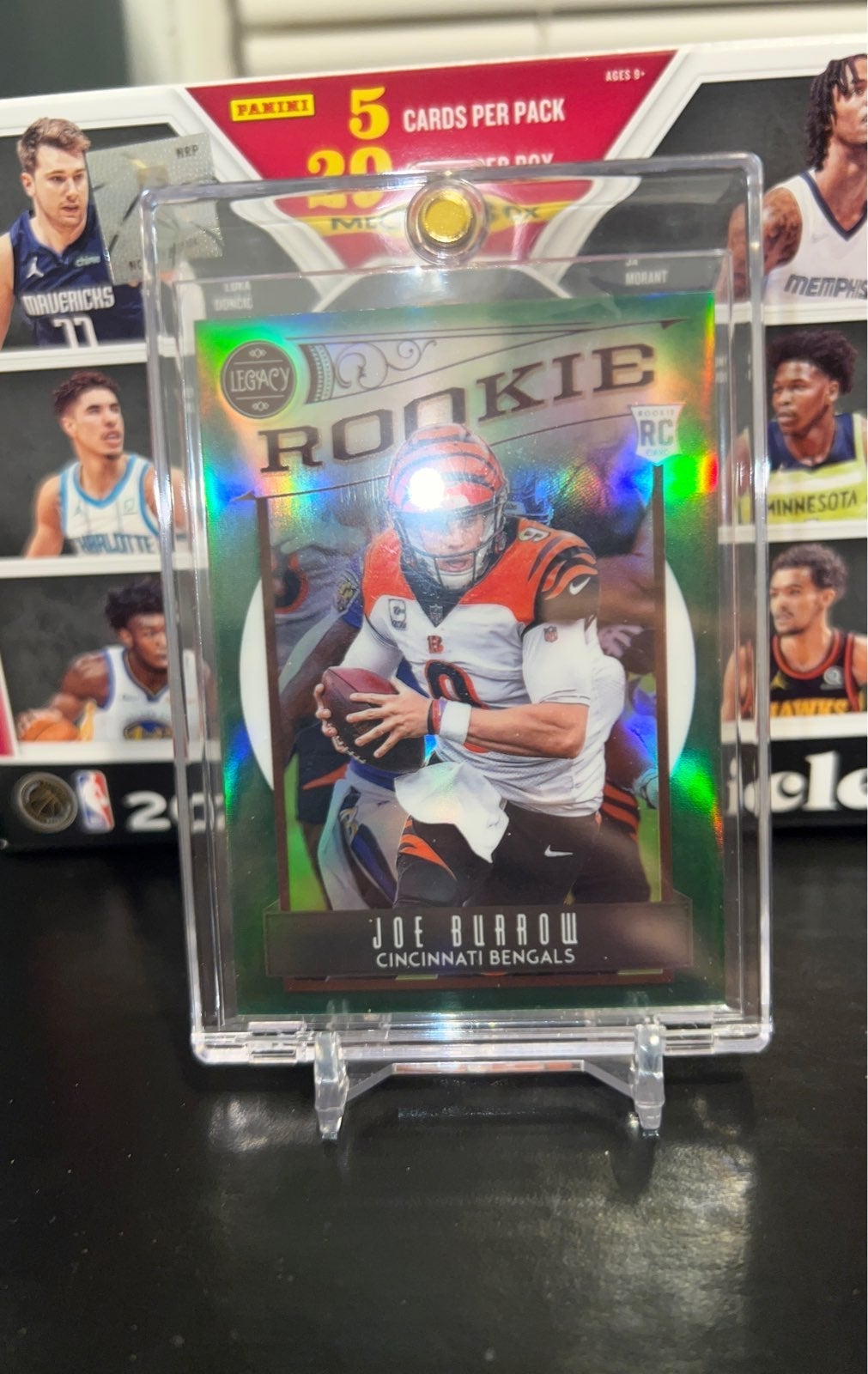 Joe Burrow Rookie Card. Silver Prizm RC. /49 Green Parallel