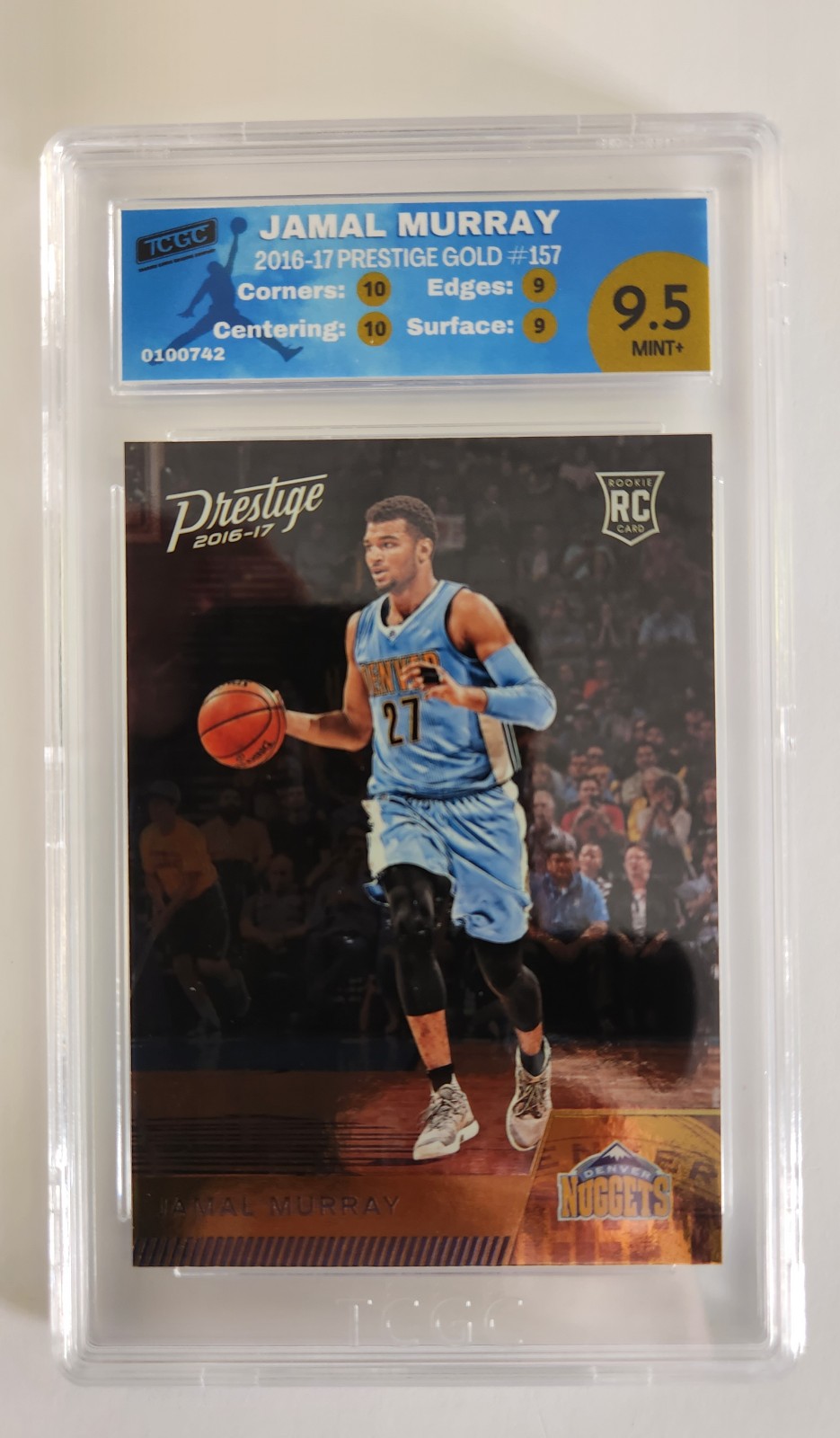 2016-17 Jamal Murray Prestige Gold Metalized Rookie TCGC 9.5