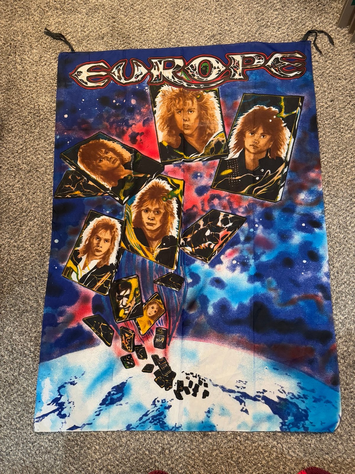 Vintage 1986 Europe Band Banner