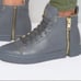 Diesel Nentish gray leather high top zip around sneaker. Size 8.