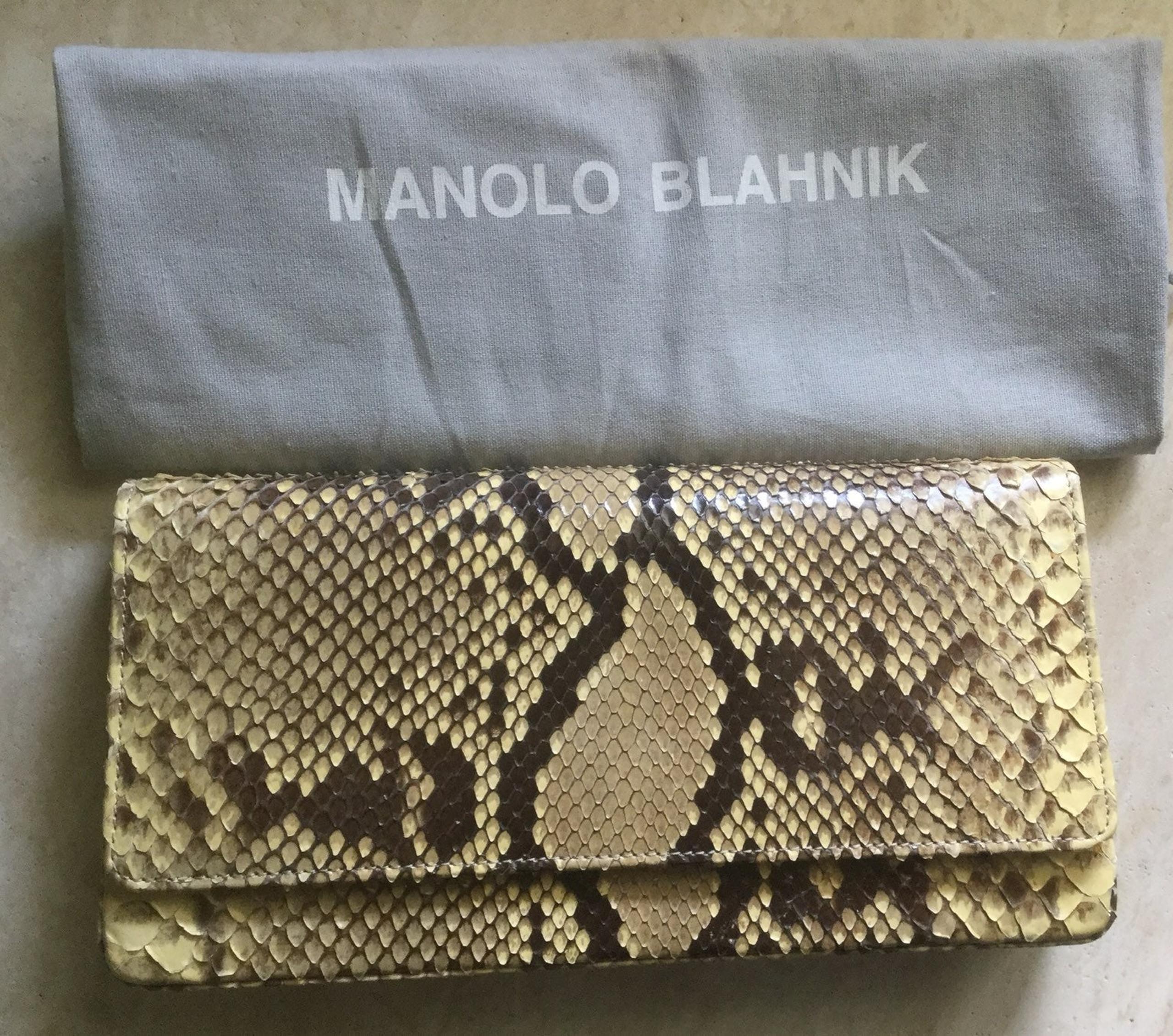 Manolo Blahnik Rare Python Clutch
