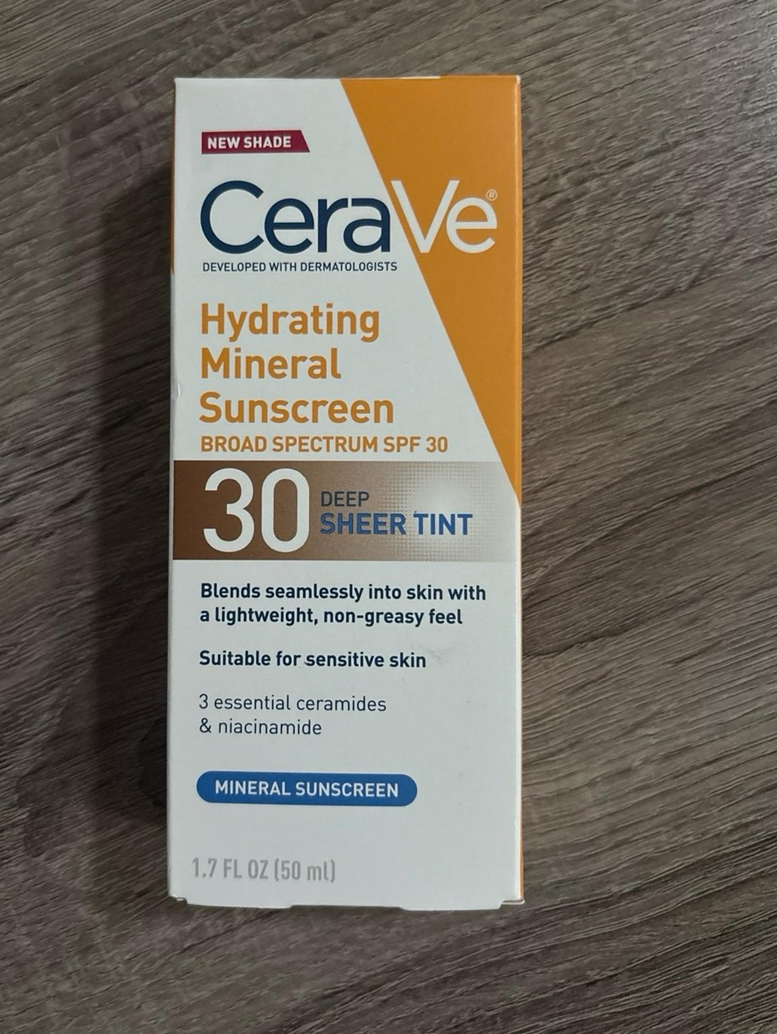 CeraVe Hydrating Mineral Sunscreen SPF 30