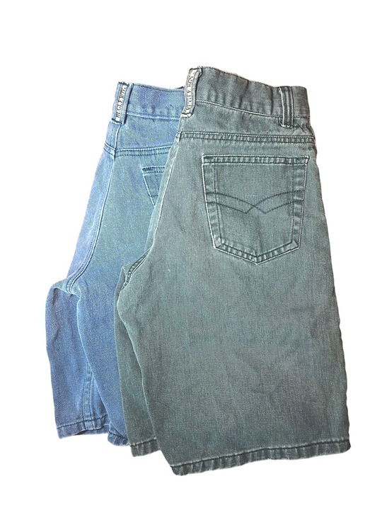 Vintage Bugle Boy Cargo Carpenter Shorts Boys Kids Size 12R FOREST GREEN, TEAL