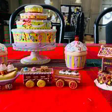 Birthday cake and cupcake candle set gla